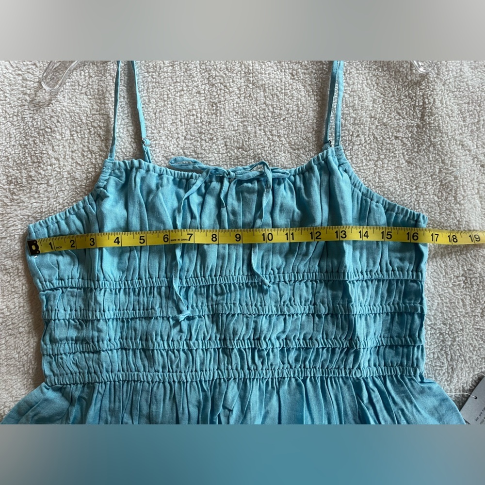 Nordstrom NSR Designer Light Blue Smocked Adjustable Top Juniors Medium - Picture 13 of 16